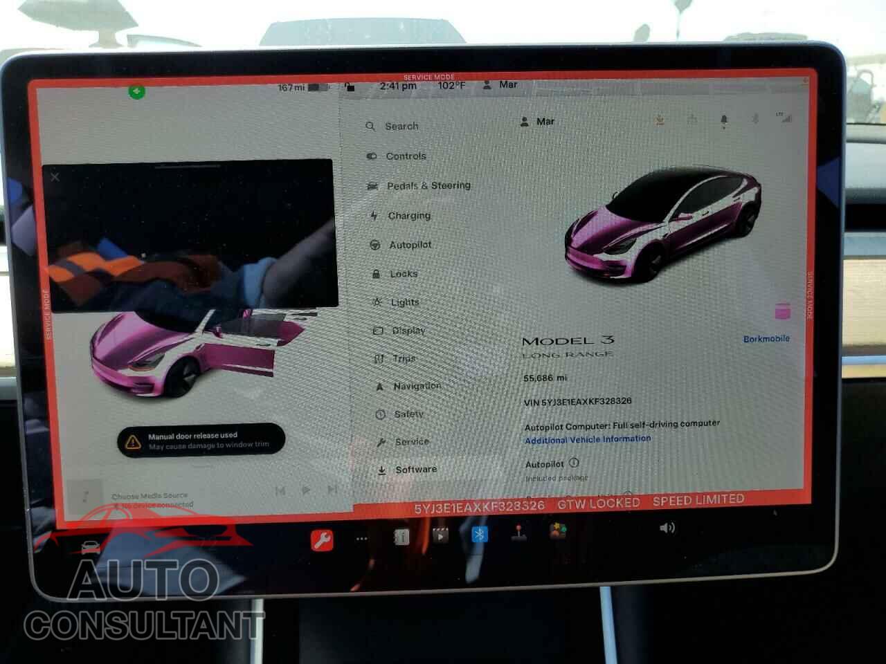 TESLA MODEL 3 2019 - 5YJ3E1EAXKF328326