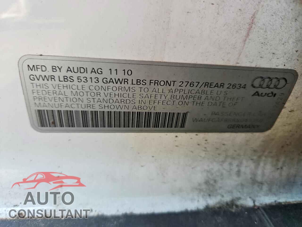 AUDI A6 2011 - WAUFGAFB5BN041358