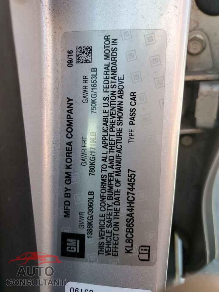 CHEVROLET SPARK 2017 - KL8CB6SA4HC744557