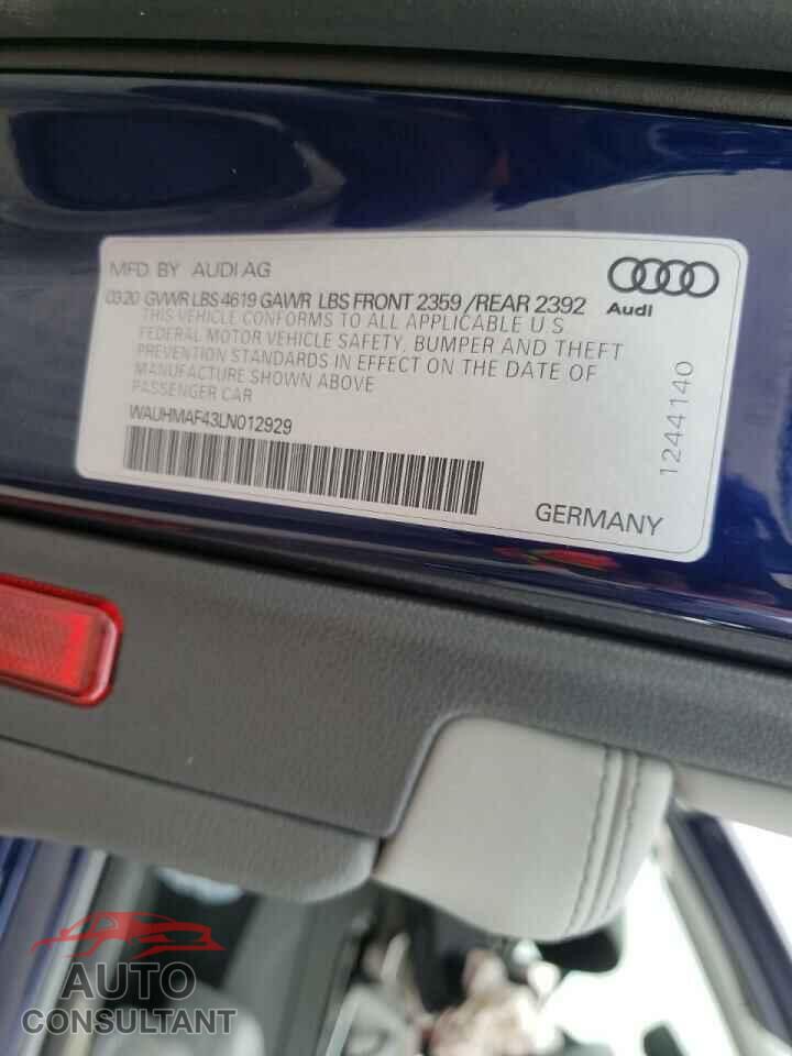 AUDI A4 2020 - WAUHMAF43LN012929