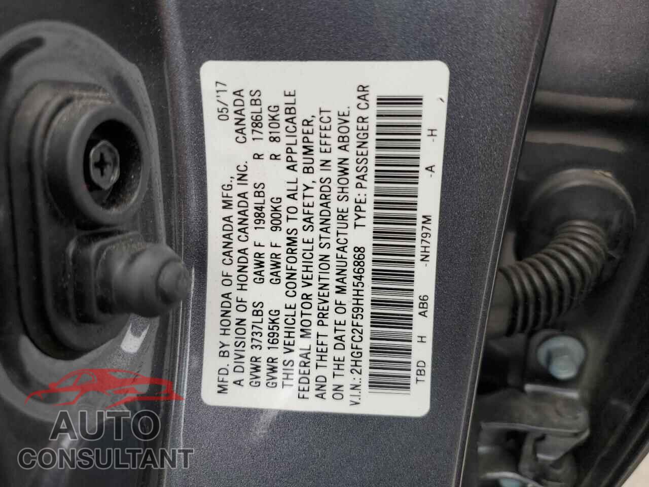 HONDA CIVIC 2017 - 2HGFC2F59HH546868