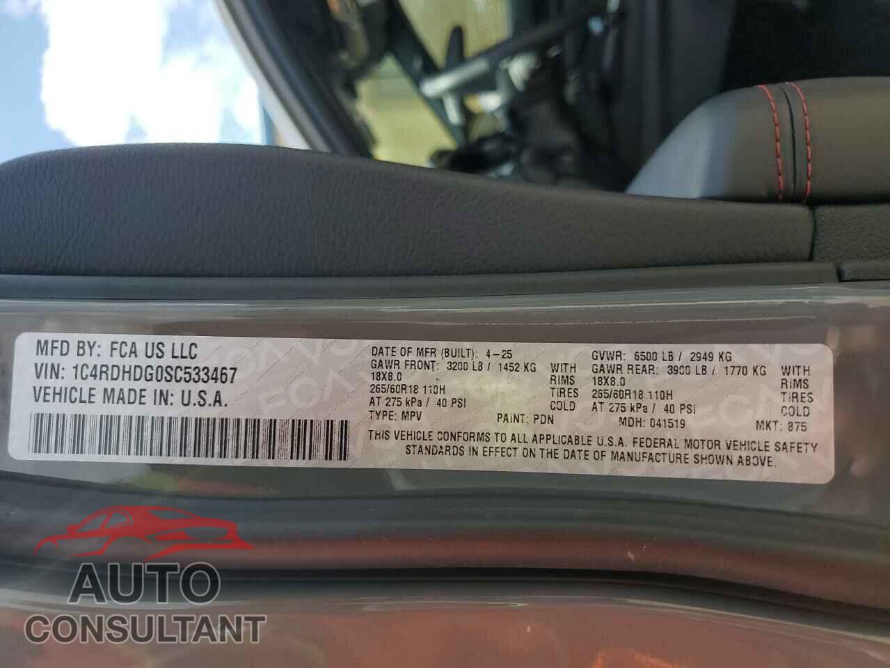 DODGE DURANGO 2025 - 1C4RDHDG0SC533467
