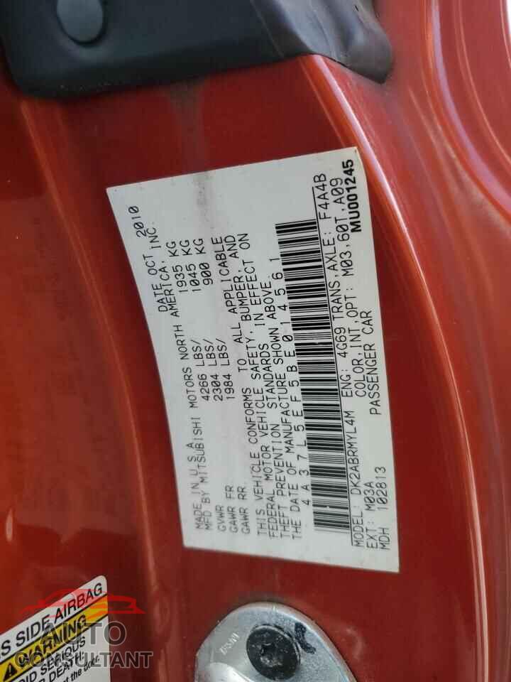 MITSUBISHI ECLIPSE 2011 - 4A37L5EF5BE014561