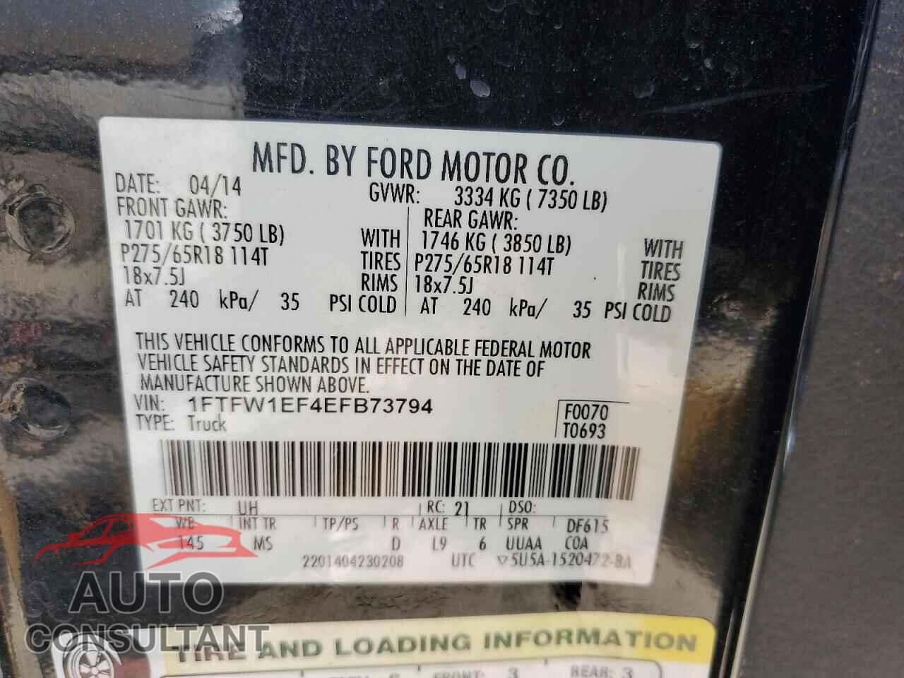 FORD F-150 2014 - 1FTFW1EF4EFB73794