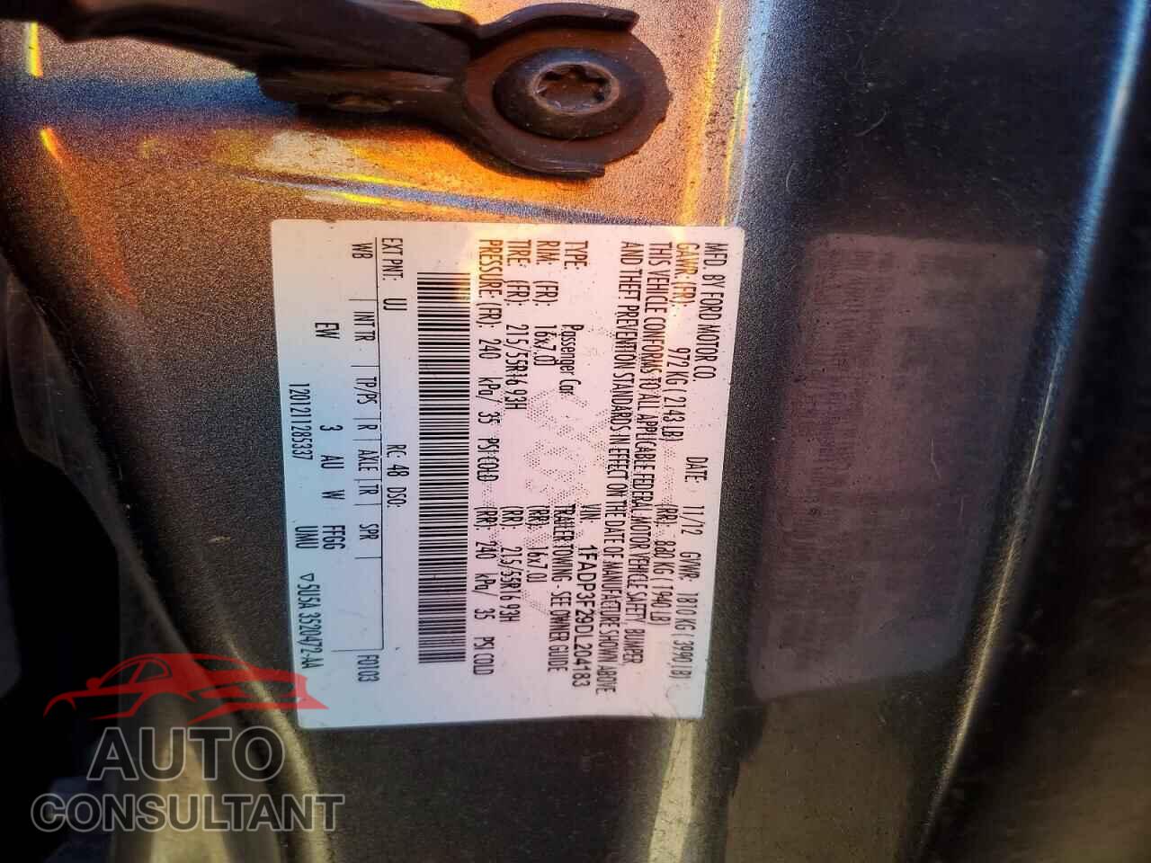 FORD FOCUS 2013 - 1FADP3F29DL204183