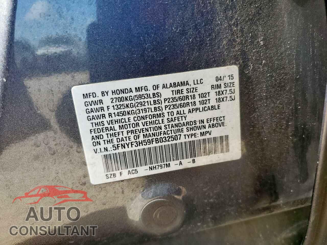HONDA PILOT 2015 - 5FNYF3H59FB032507