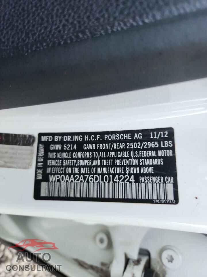 PORSCHE PANAMERA 2013 - WP0AA2A76DL014224