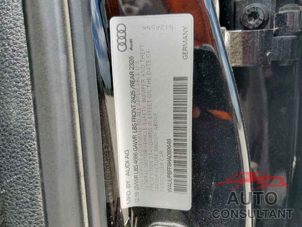 AUDI A3 2017 - WAUUPBFF8HA089646