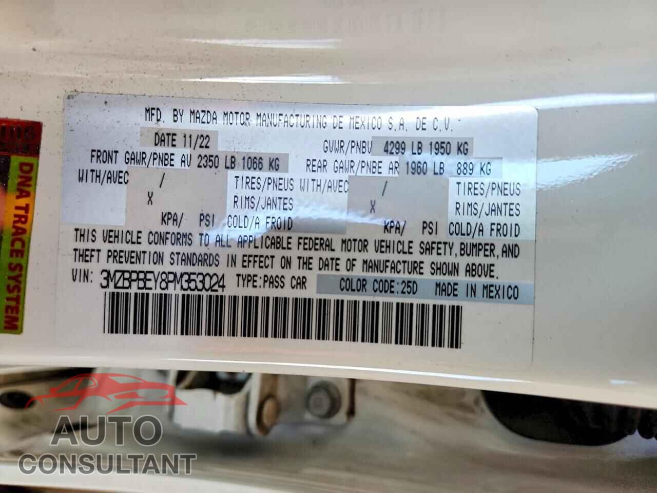 MAZDA 3 2023 - 3MZBPBEY8PM353024
