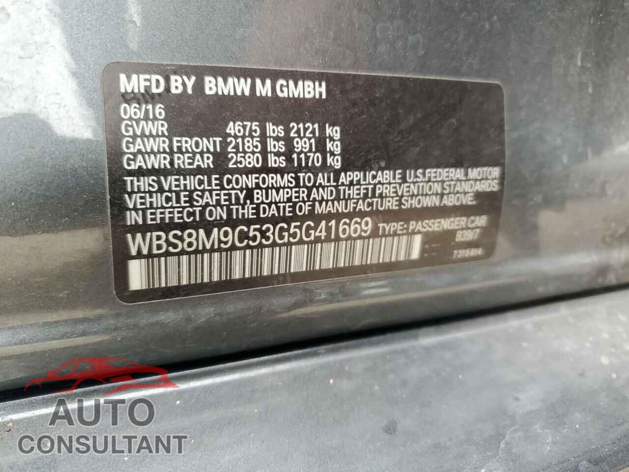 BMW M3 2016 - WBS8M9C53G5G41669