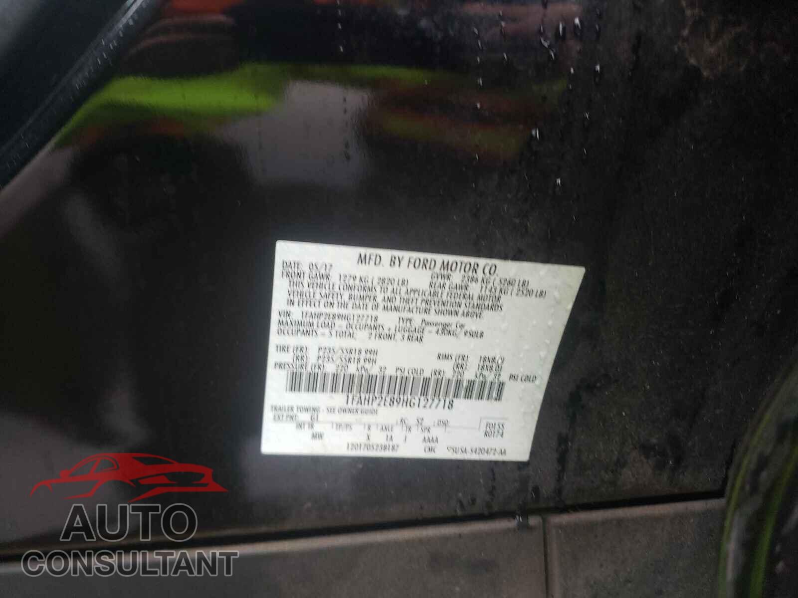 FORD TAURUS 2017 - 1FAHP2E89HG127718