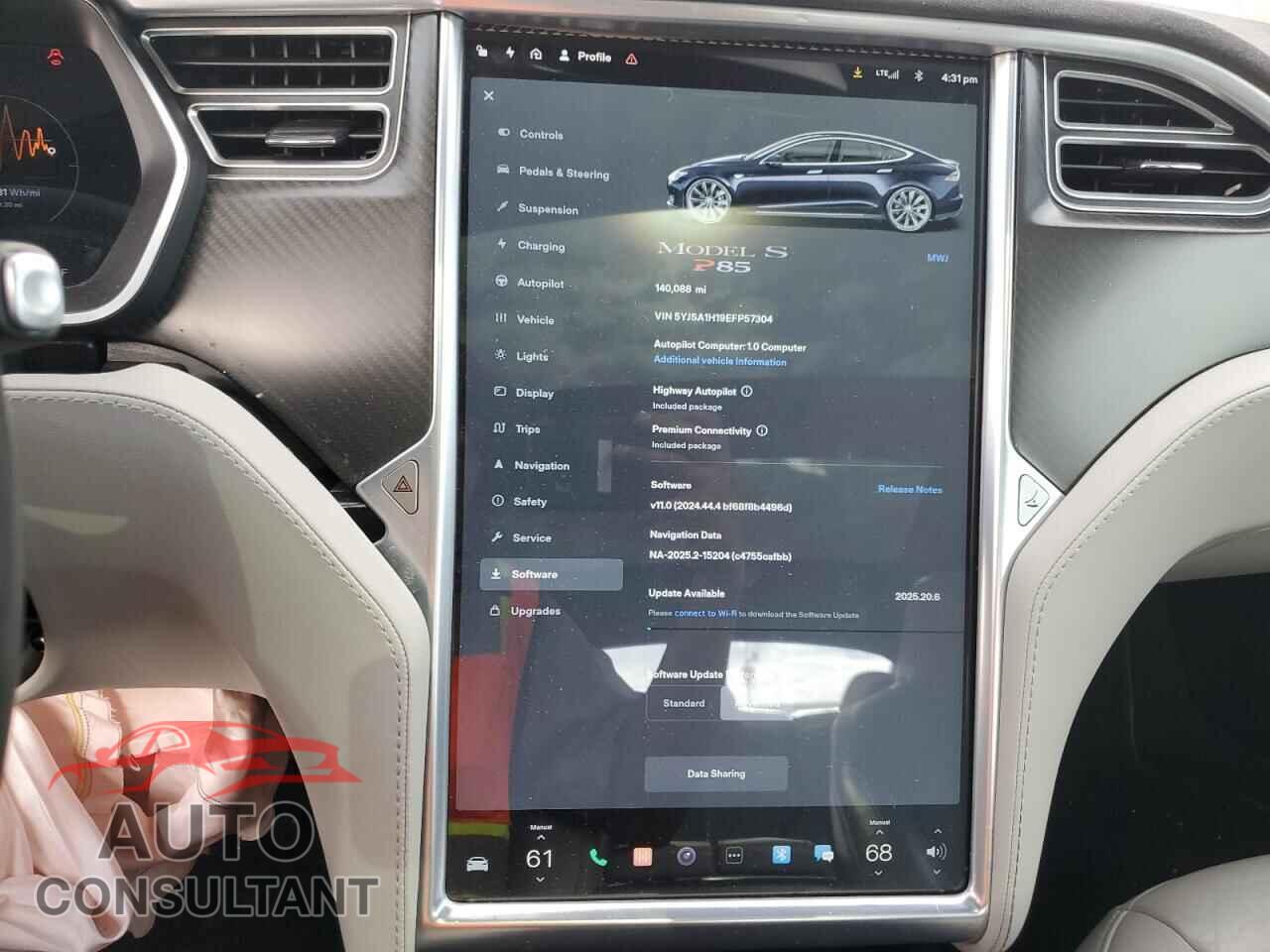 TESLA MODEL S 2014 - 5YJSA1H19EFP57304