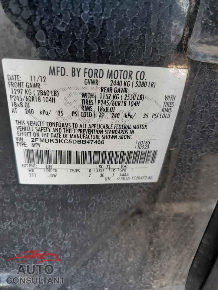 FORD EDGE 2013 - 2FMDK3KC5DBB47466