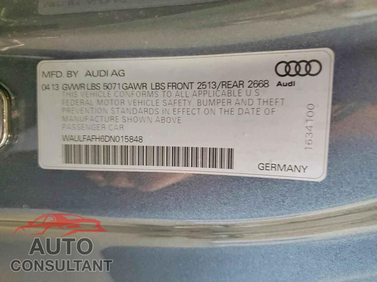 AUDI A5 2013 - WAULFAFH6DN015848
