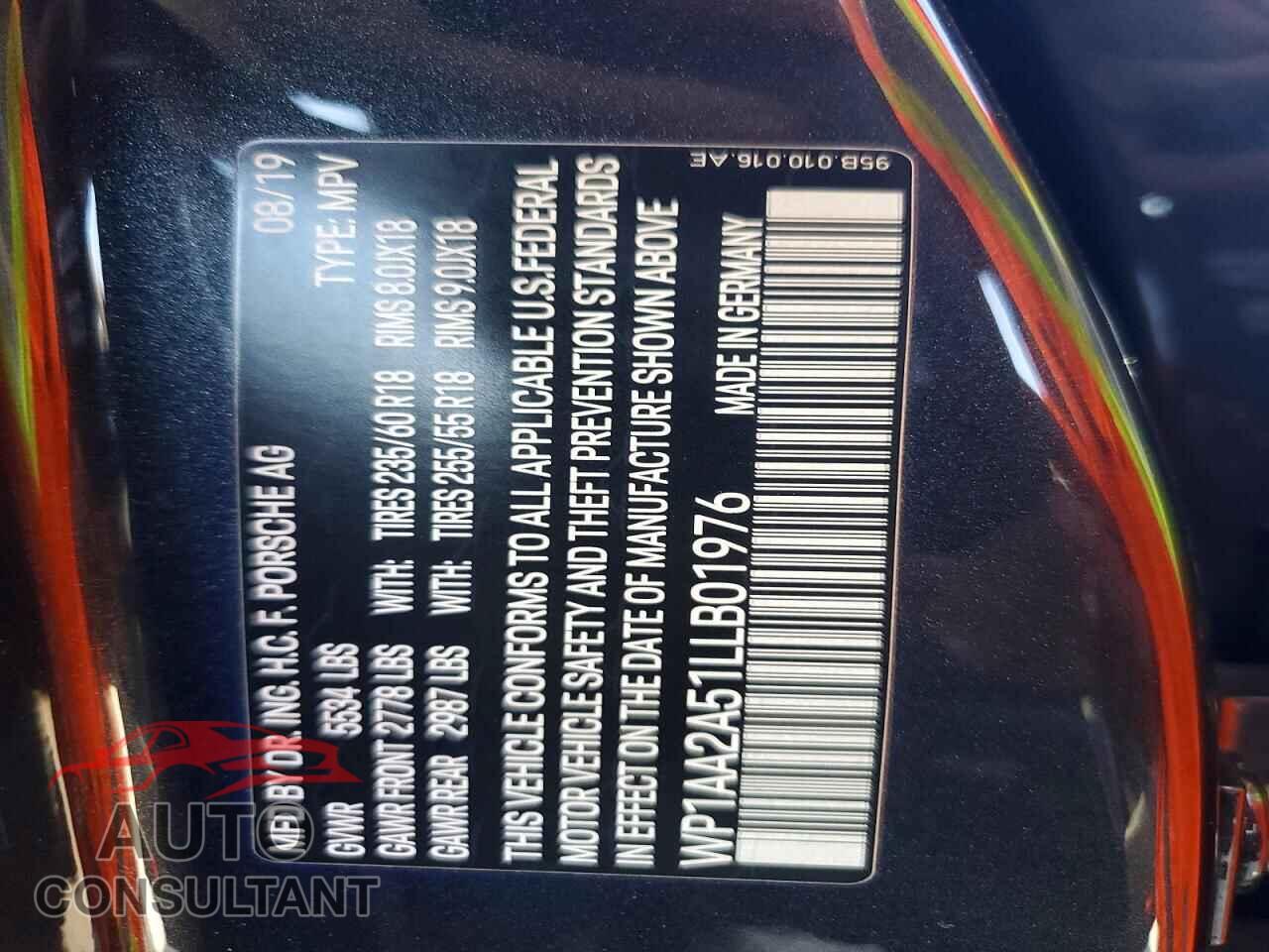 PORSCHE MACAN 2020 - WP1AA2A51LLB01976