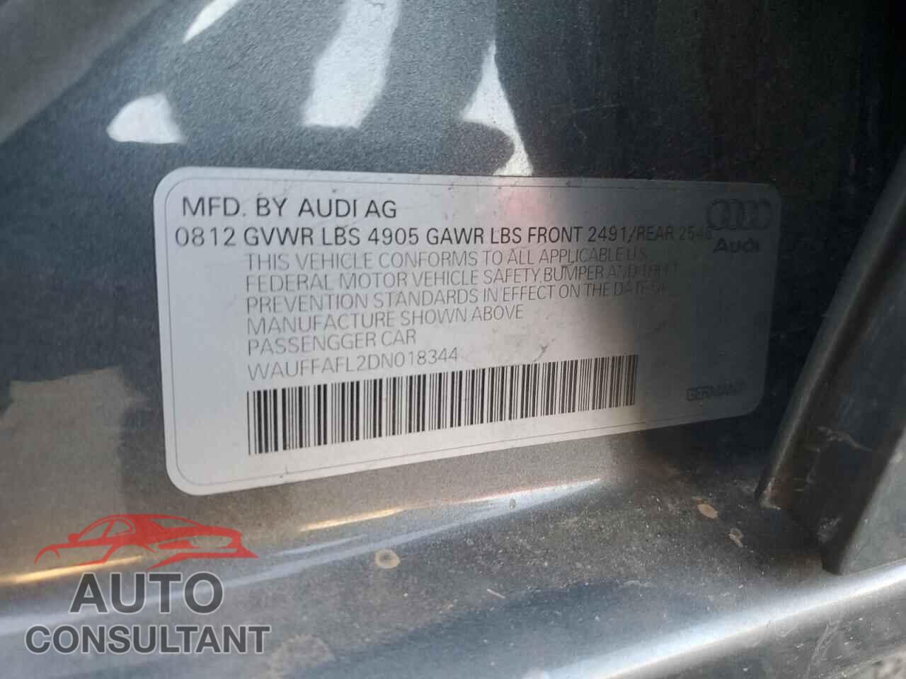 AUDI A4 2013 - WAUFFAFL2DN018344