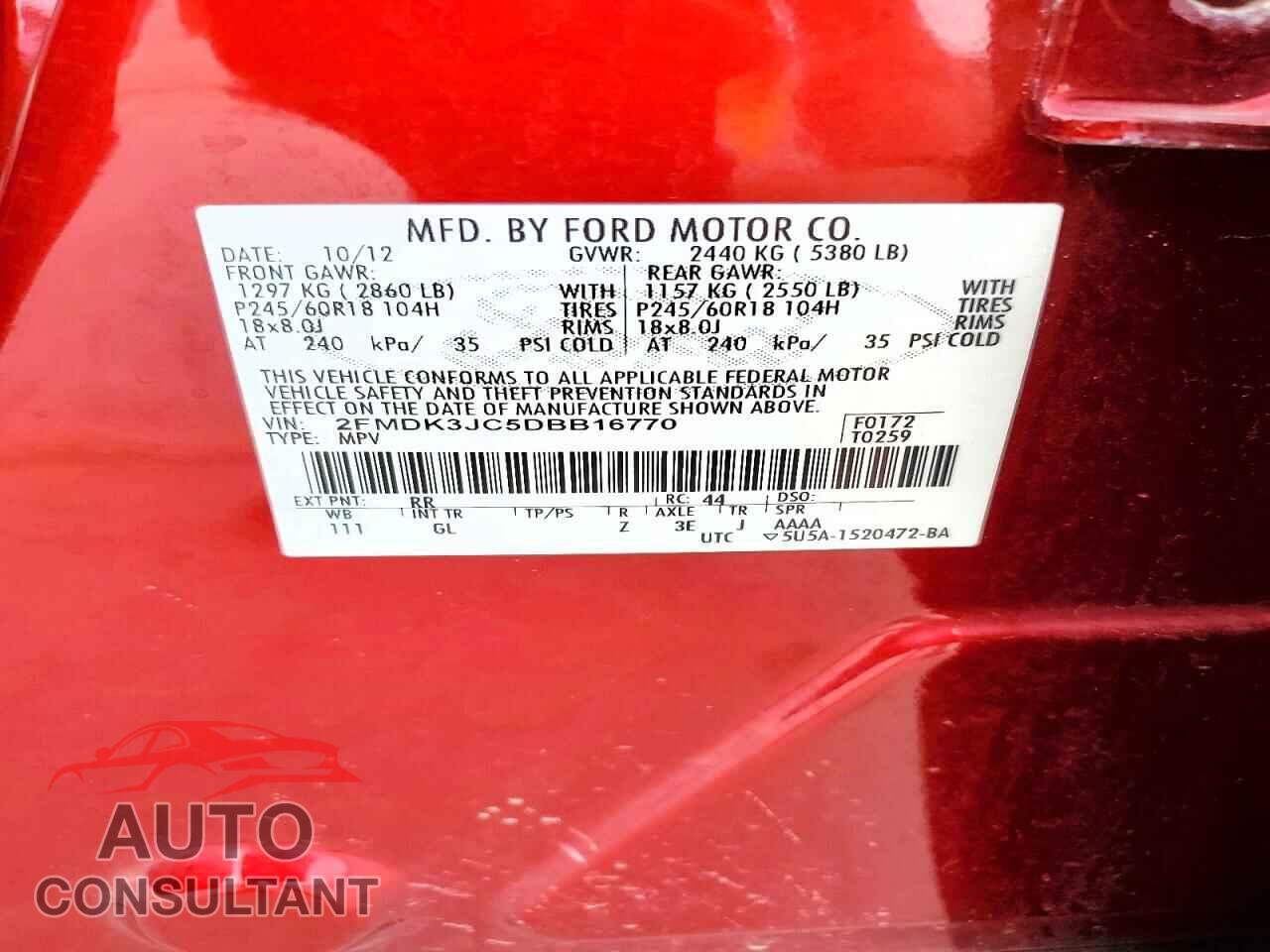 FORD EDGE 2013 - 2FMDK3JC5DBB16770