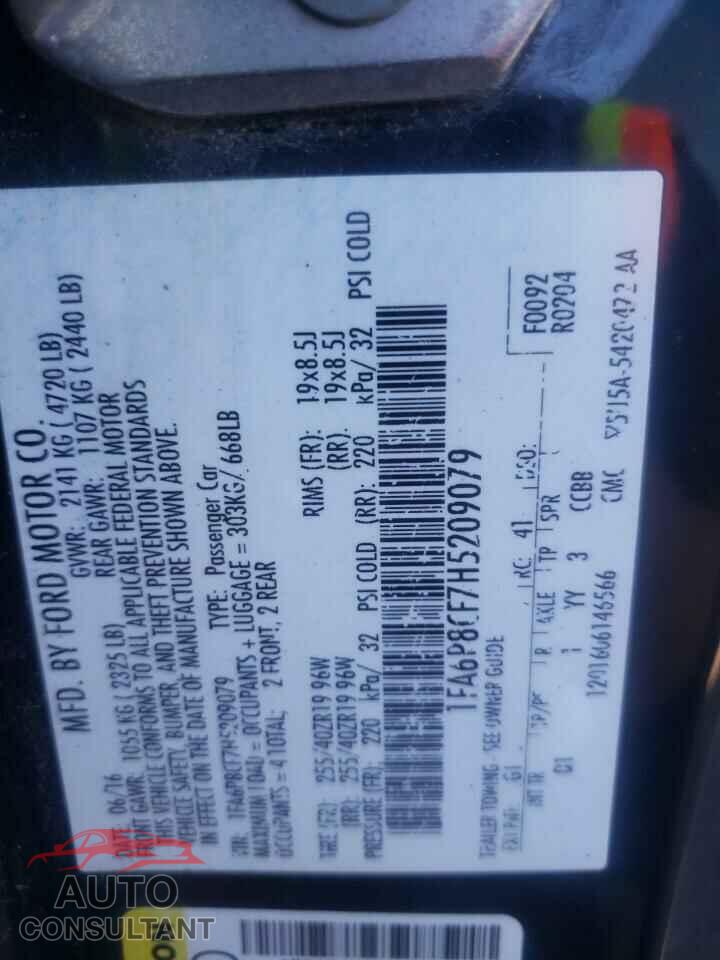 FORD MUSTANG 2017 - 1FA6P8CF7H5209079