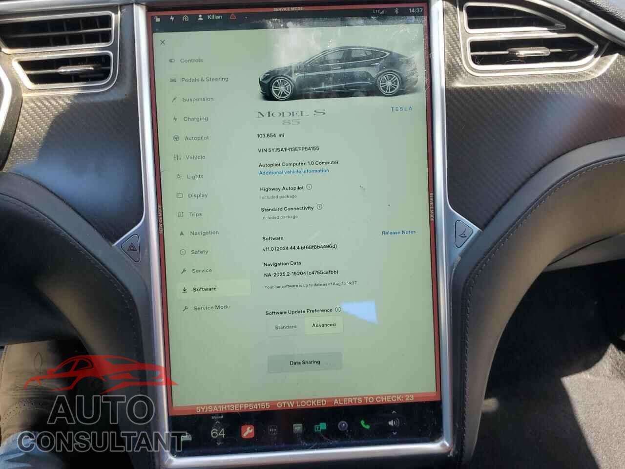 TESLA MODEL S 2014 - 5YJSA1H13EFP54155
