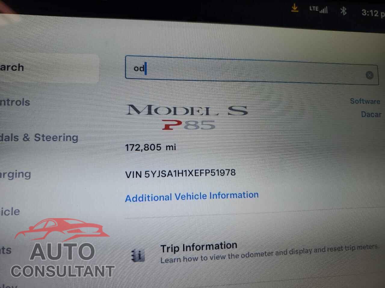 TESLA MODEL S 2014 - 5YJSA1H1XEFP51978