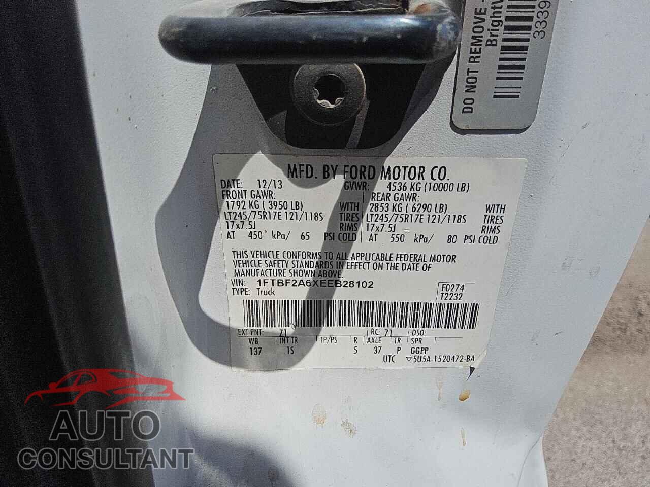 FORD F250 2014 - 1FTBF2A6XEEB28102
