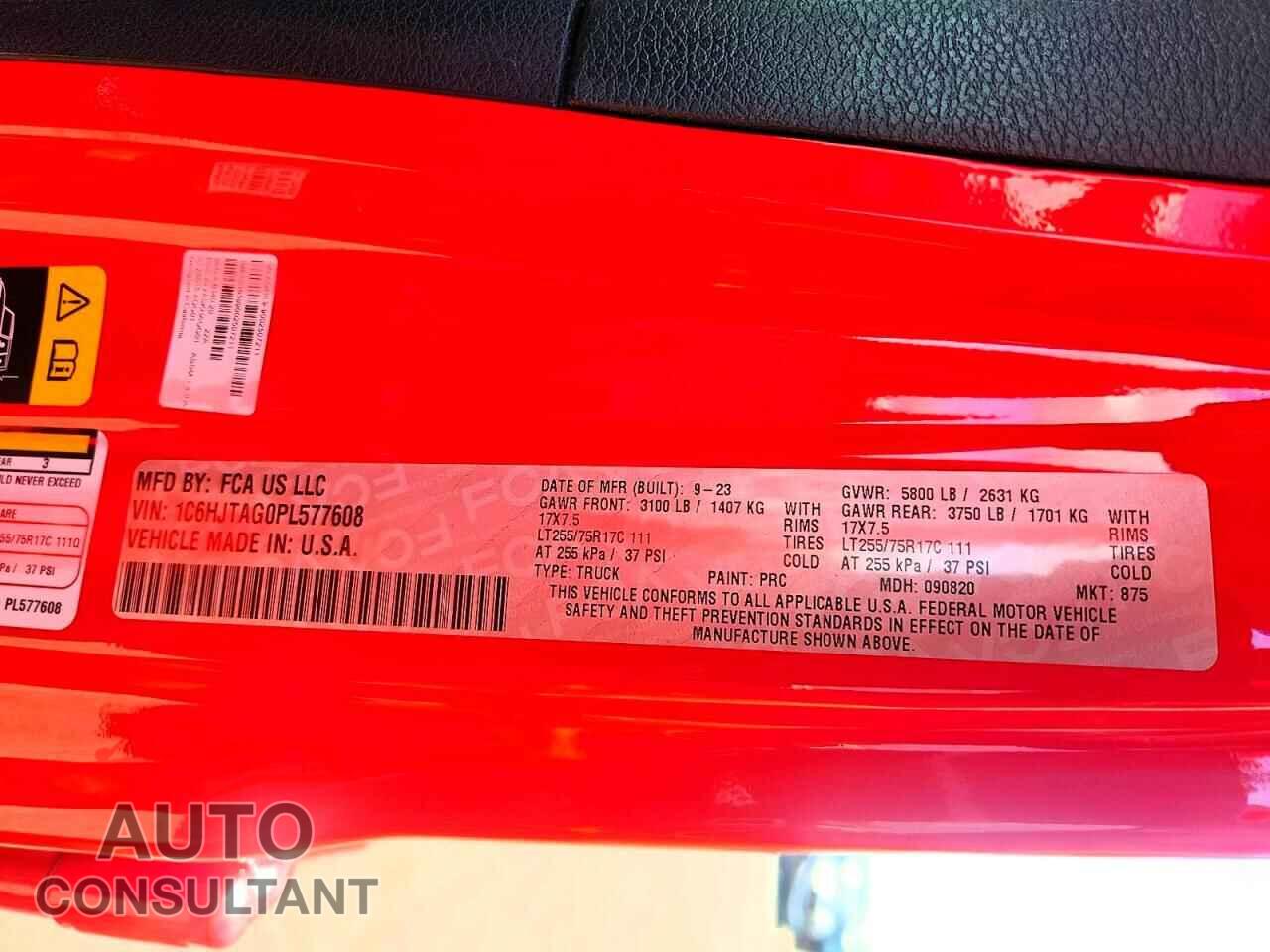 JEEP GLADIATOR 2023 - 1C6HJTAG0PL577608