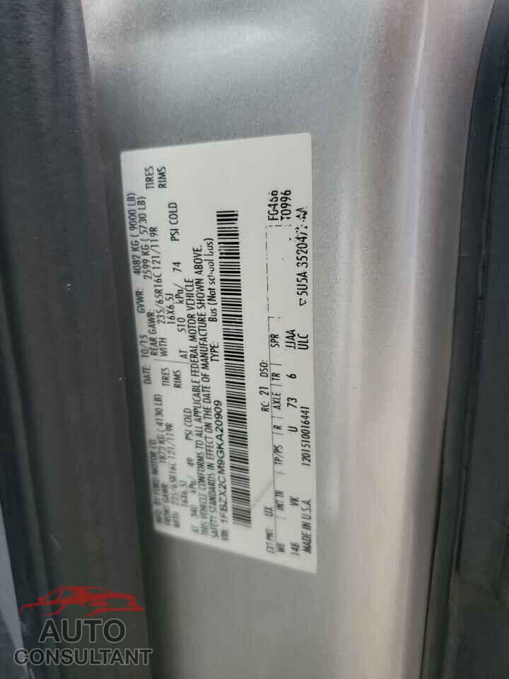 FORD TRANSIT 2016 - 1FBZX2CM9GKA20909
