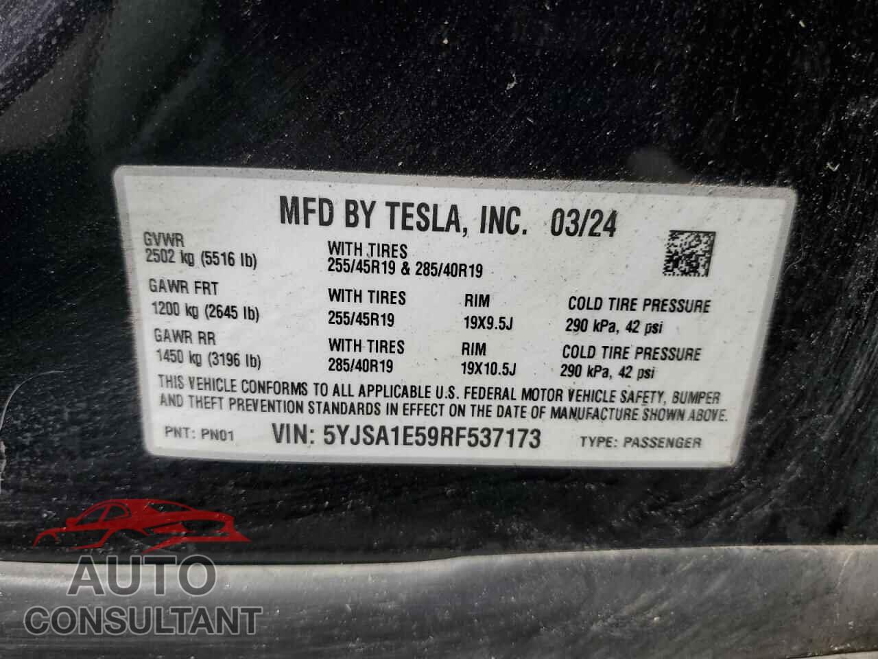 TESLA MODEL S 2024 - 5YJSA1E59RF537173