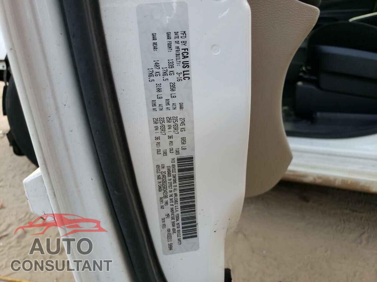 DODGE CARAVAN 2016 - 2C4RDGBG2GR342189