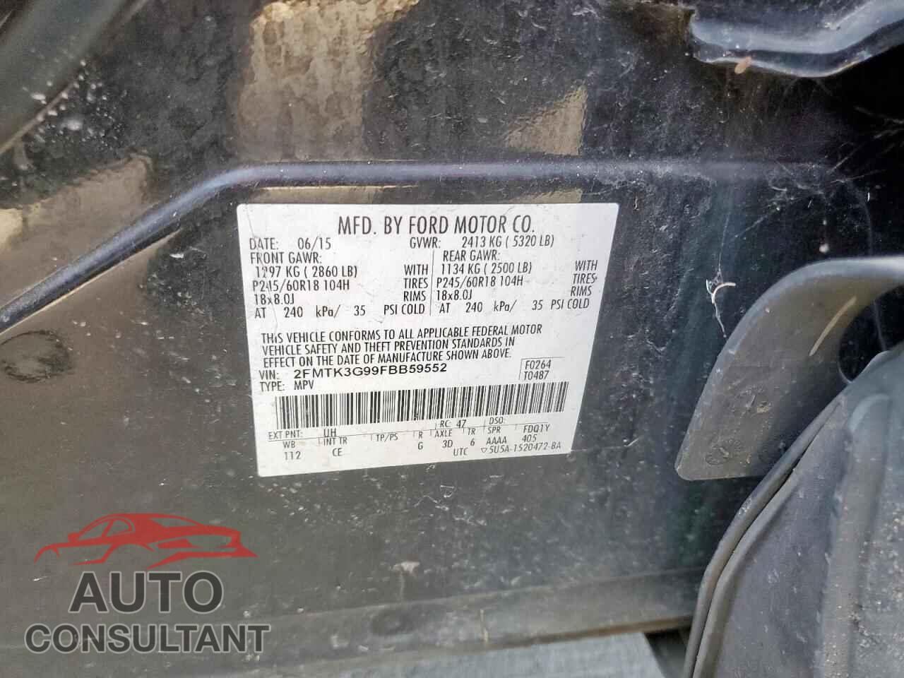 FORD EDGE 2015 - 2FMTK3G99FBB59552