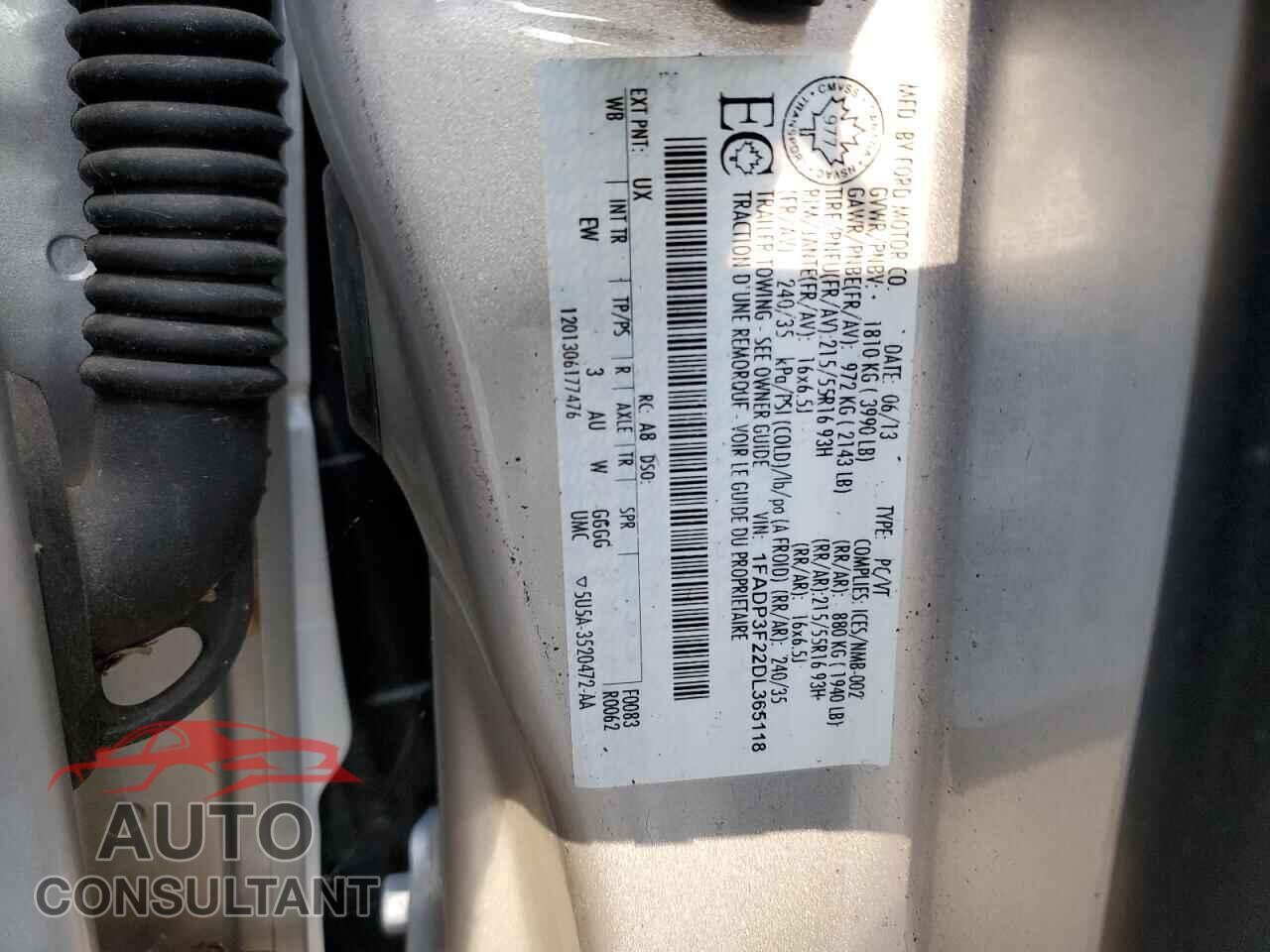 FORD FOCUS 2013 - 1FADP3F22DL365118