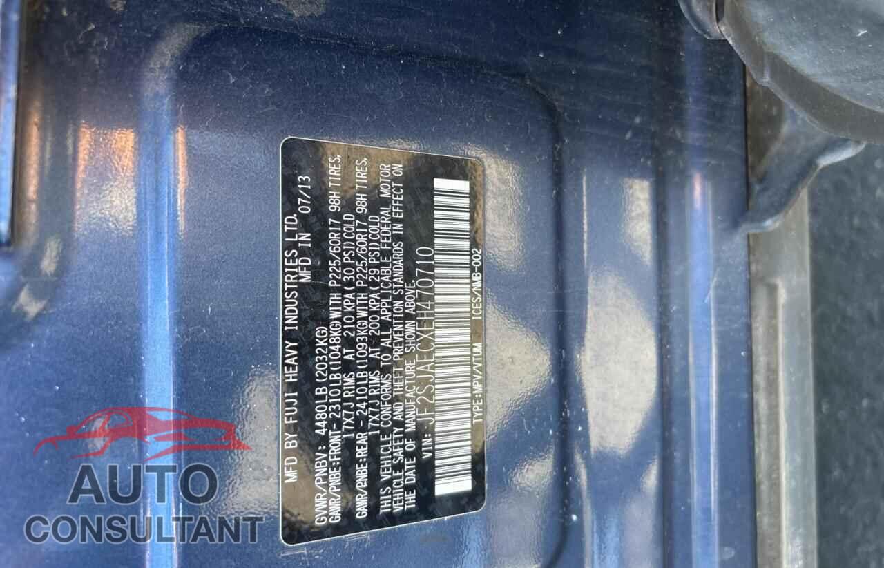 SUBARU FORESTER 2014 - JF2SJAECXEH470710