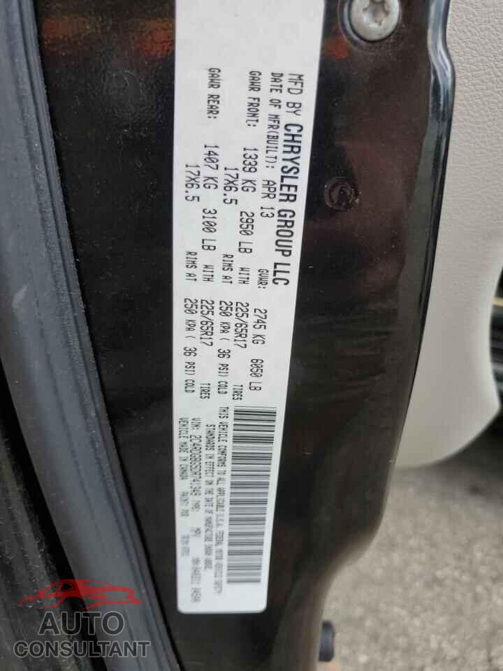 DODGE CARAVAN 2013 - 2C4RDGBG5DR741349