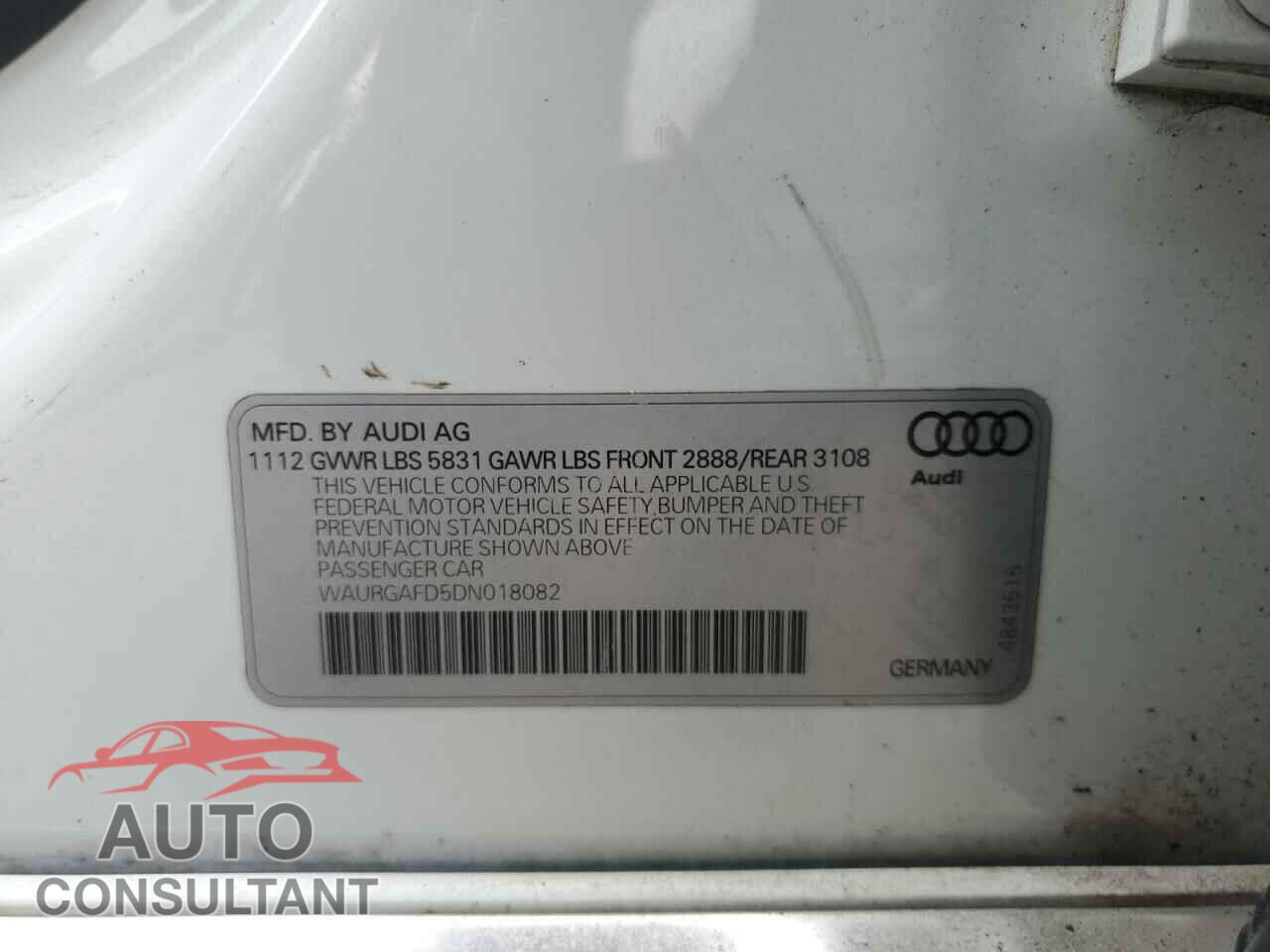 AUDI A8 2013 - WAURGAFD5DN018082