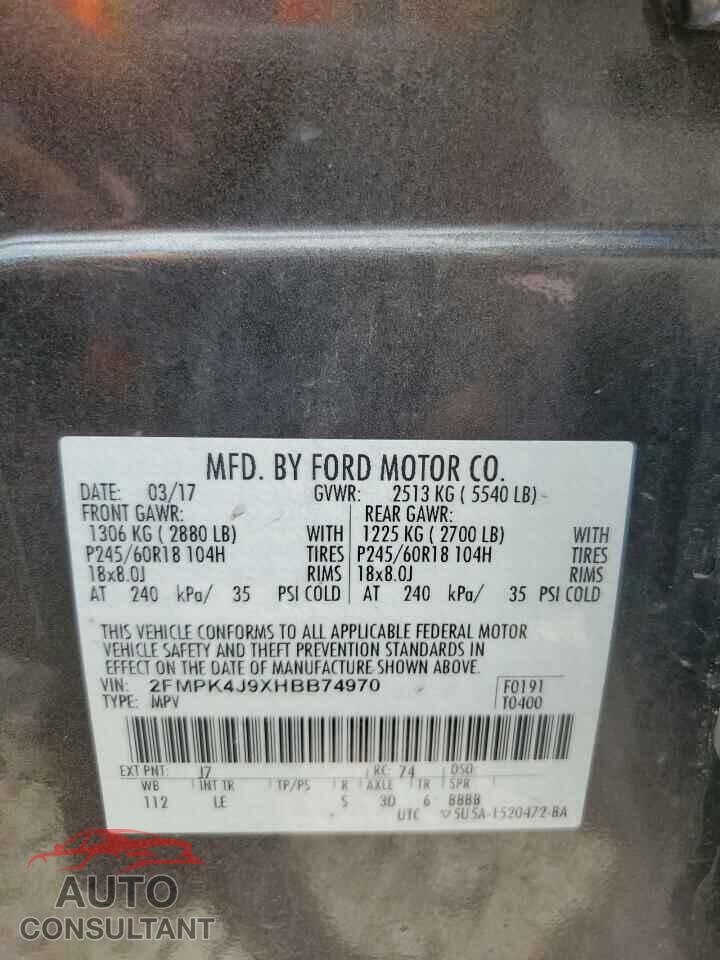 FORD EDGE 2017 - 2FMPK4J9XHBB74970
