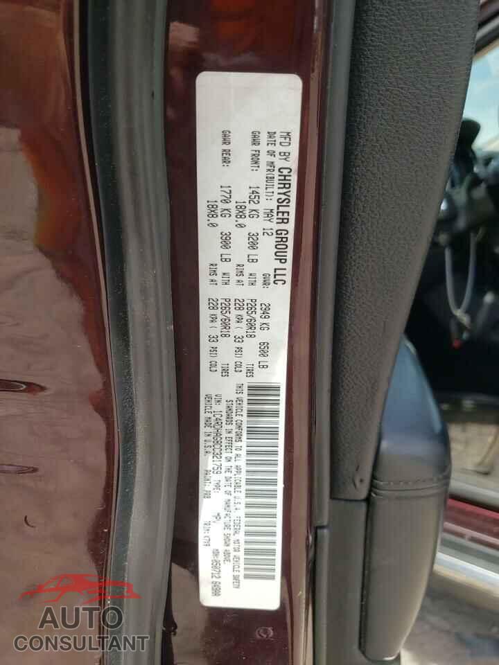 DODGE DURANGO 2012 - 1C4RDHAG8CC321759