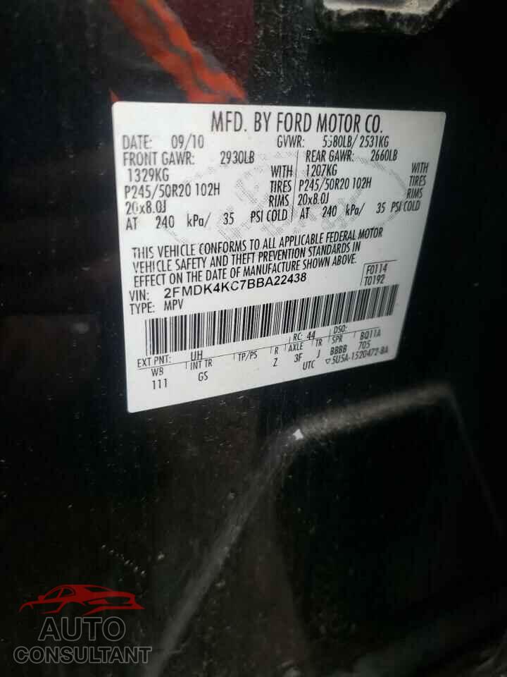FORD EDGE 2011 - 2FMDK4KC7BBA22438