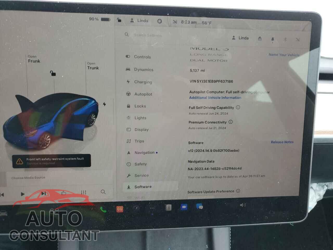 TESLA MODEL 3 2023 - 5YJ3E1EB9PF637186