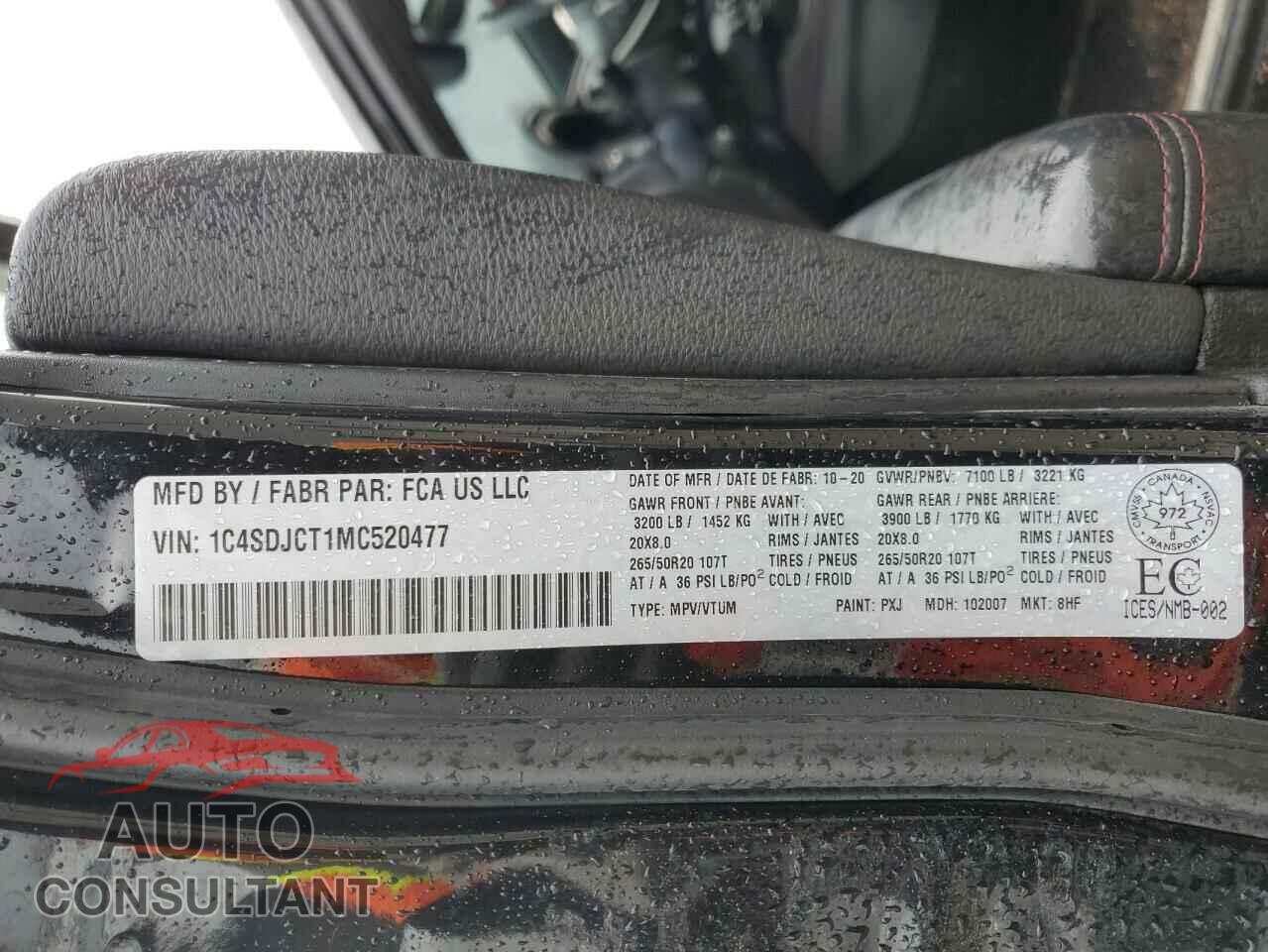 DODGE DURANGO 2021 - 1C4SDJCT1MC520477