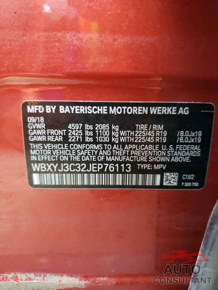 BMW X2 2018 - WBXYJ3C32JEP76113