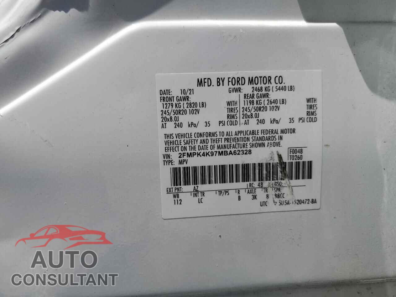 FORD EDGE 2021 - 2FMPK4K97MBA62328