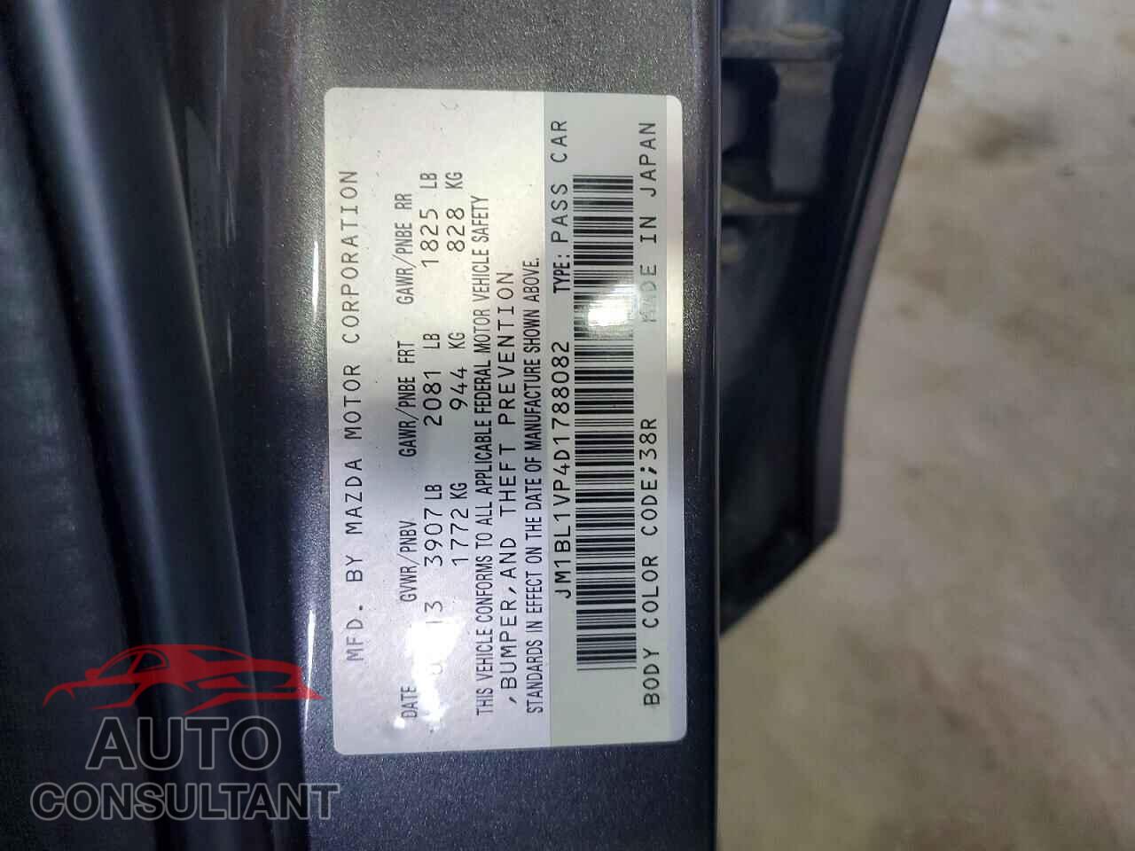 MAZDA 3 2013 - JM1BL1VP4D1788082