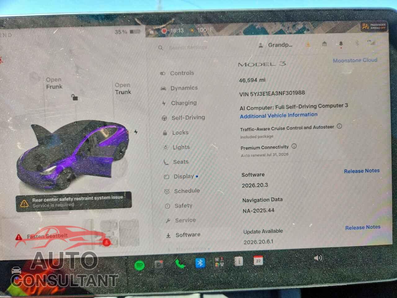 TESLA MODEL 3 2022 - 5YJ3E1EA3NF301988