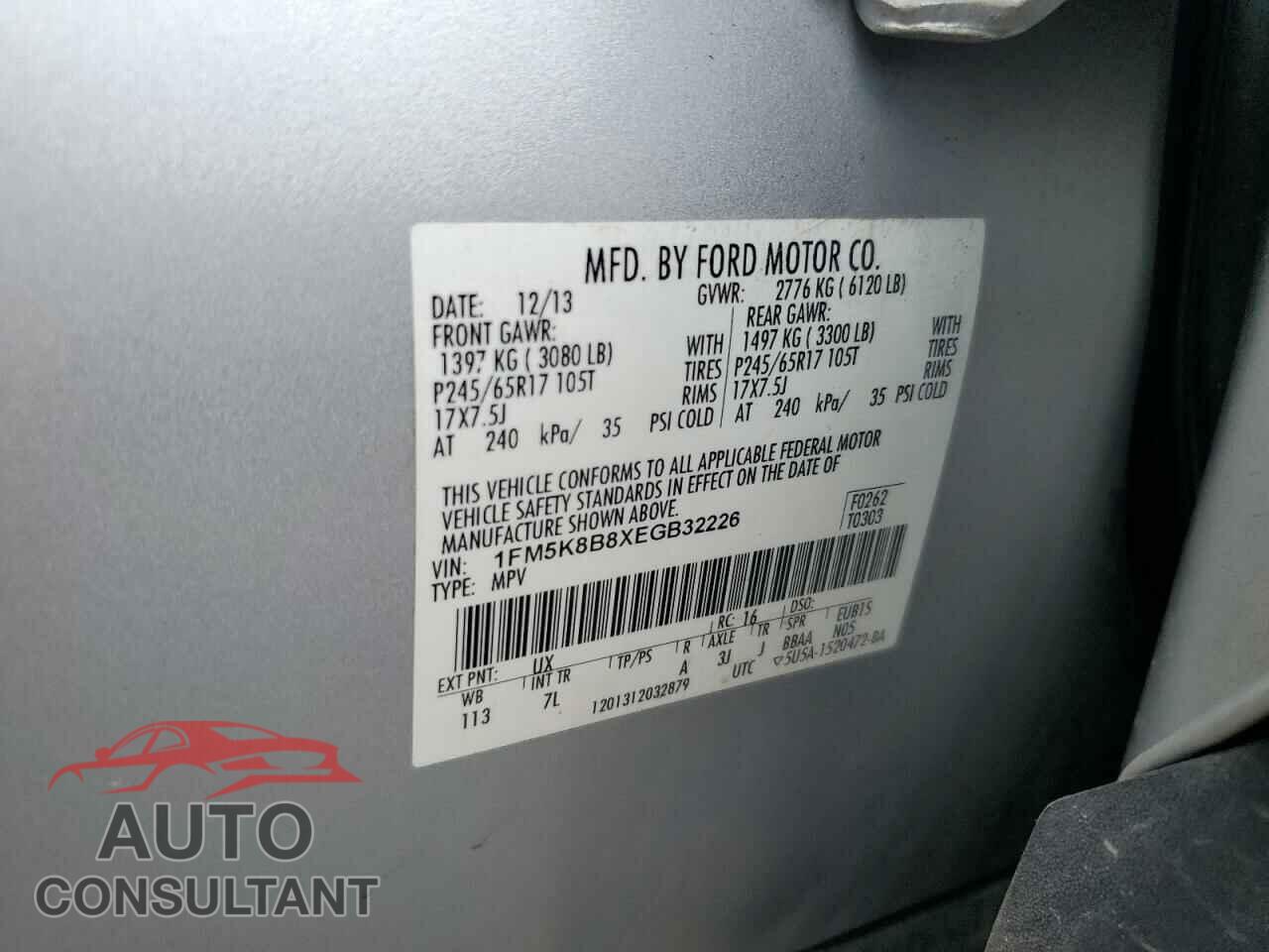 FORD EXPLORER 2014 - 1FM5K8B8XEGB32226