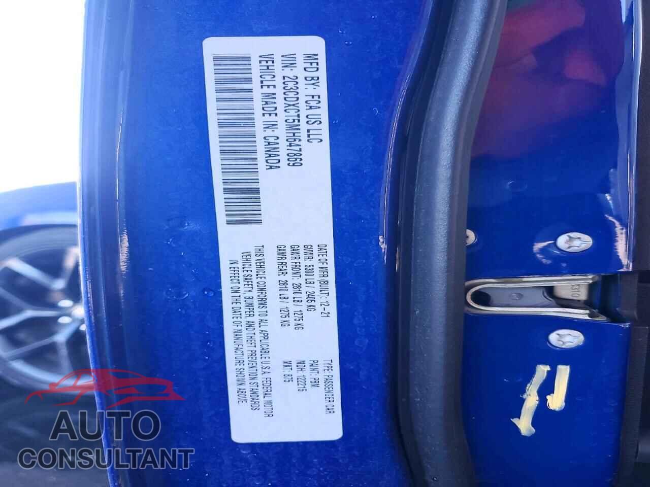 DODGE CHARGER 2021 - 2C3CDXCT5MH647869
