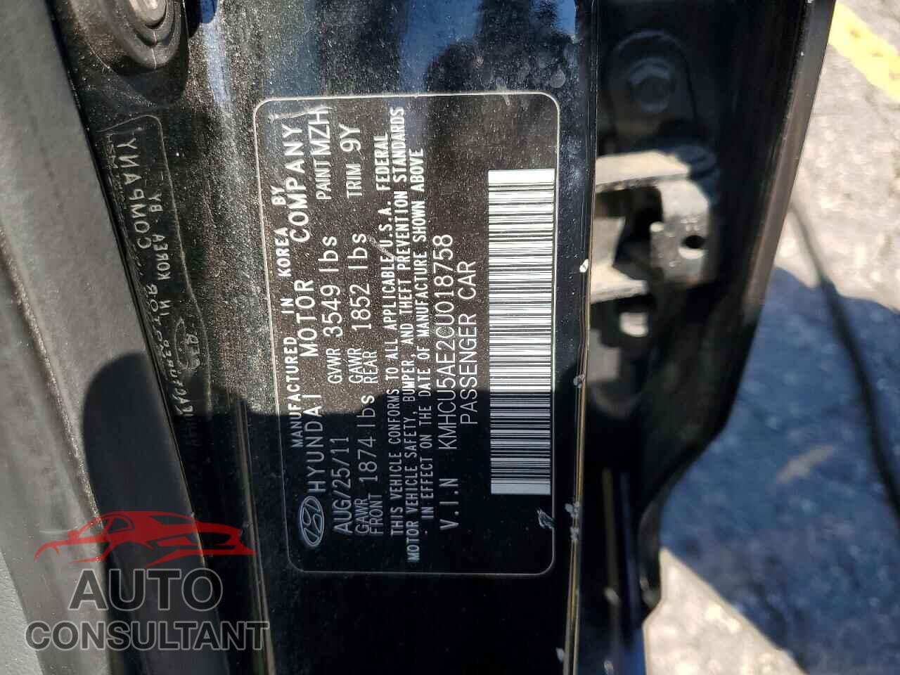 HYUNDAI ACCENT 2012 - KMHCU5AE2CU018758