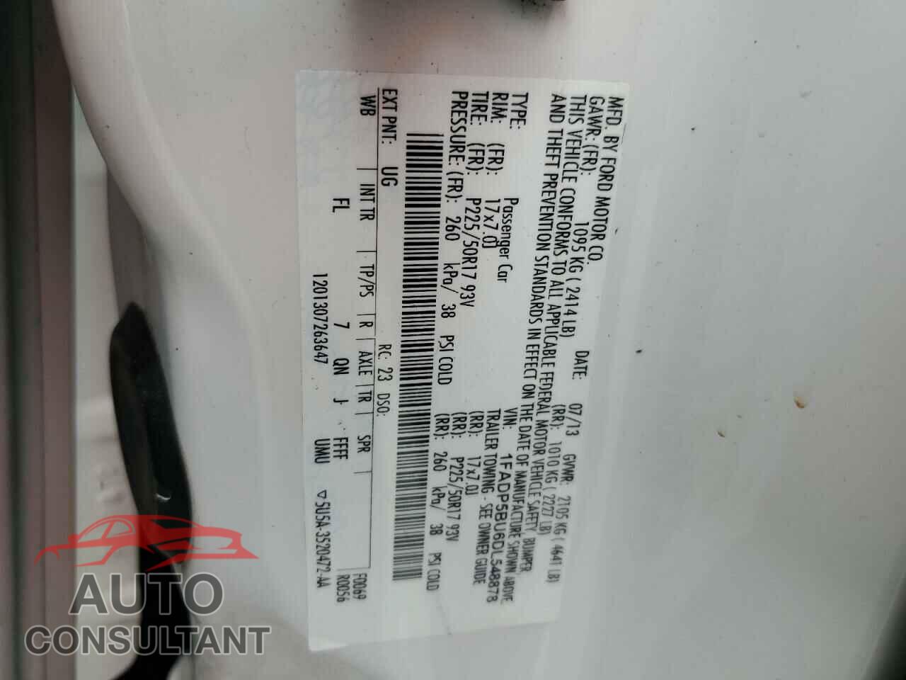 FORD CMAX 2013 - 1FADP5BU6DL548878