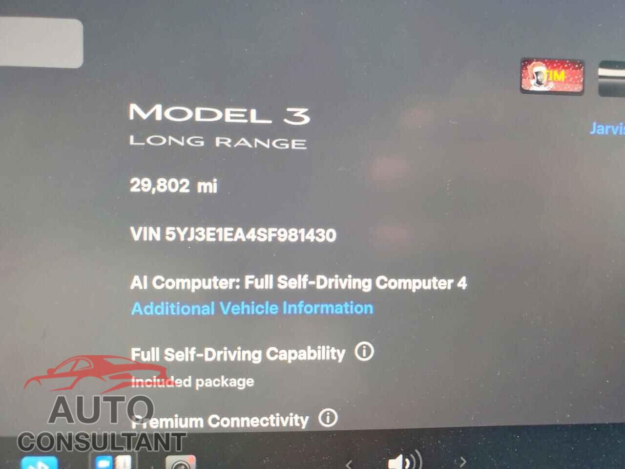 TESLA MODEL 3 2025 - 5YJ3E1EA4SF981430