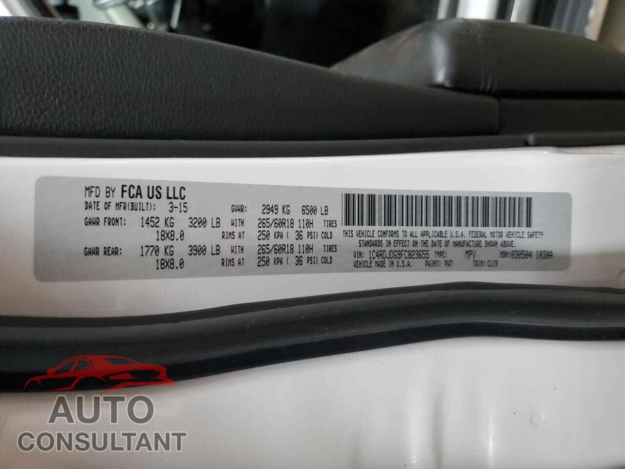DODGE DURANGO 2015 - 1C4RDJDG9FC823655