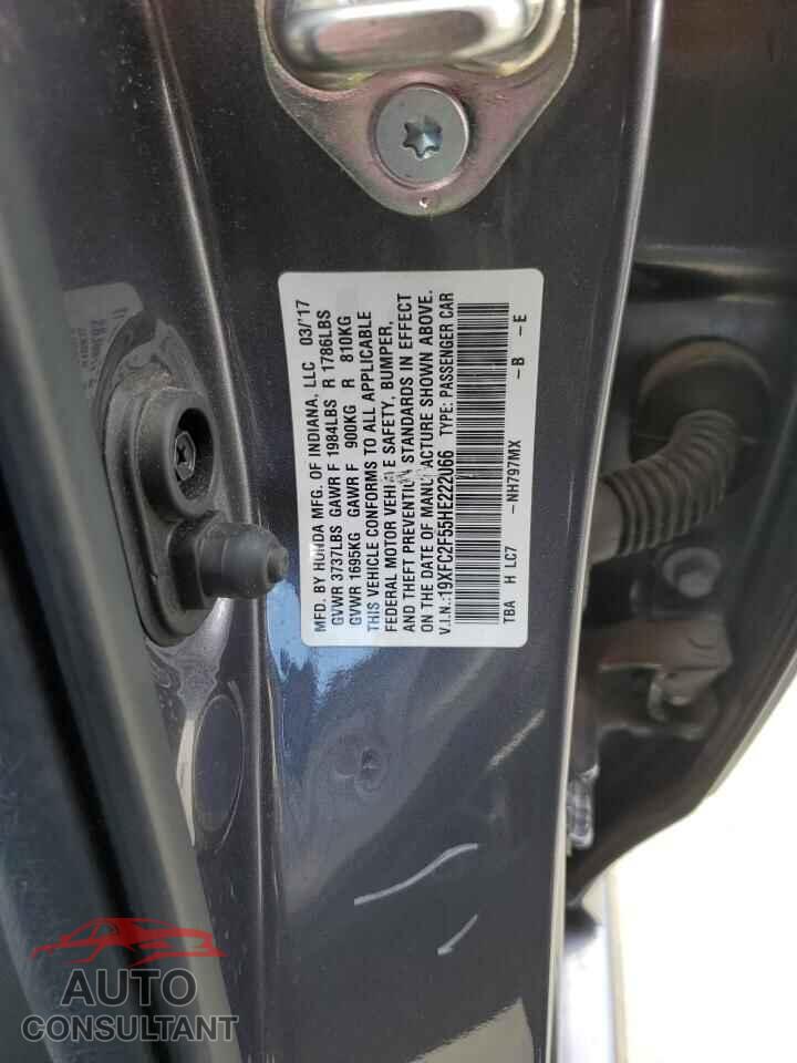 HONDA CIVIC 2017 - 19XFC2F55HE222066